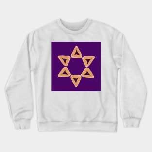 Purple Hamantaschen Star Crewneck Sweatshirt